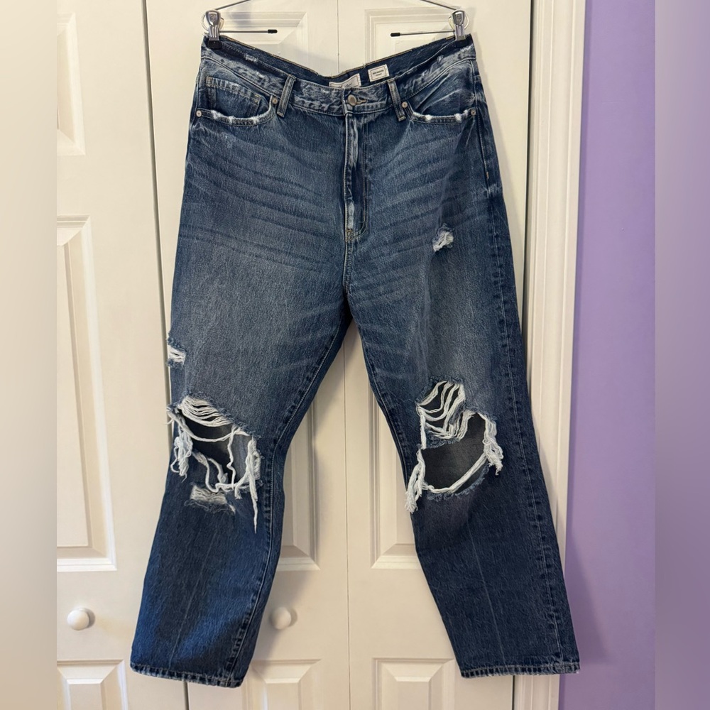 KanCan Distressed High Waisted Straight Leg Jeans